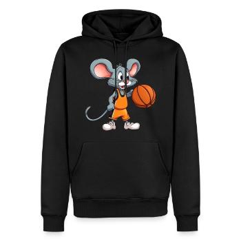 Basketball Mouse - Men’s Premium Organic Hoodie - black - Front - Nico (187cm)
