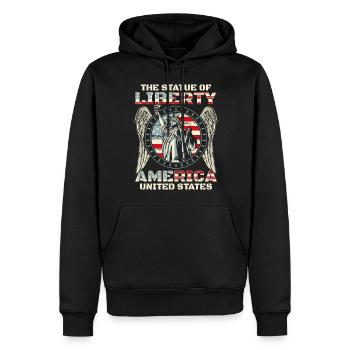 USA Patriot Militär Nation - Männer Premium Bio Hoodie - Schwarz - Vorne - Nico (187cm)