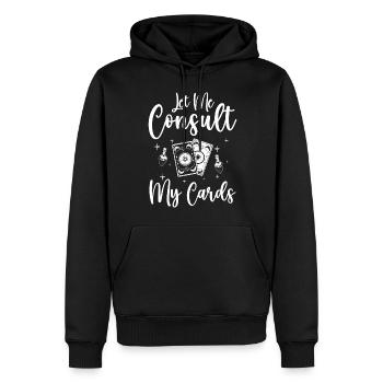 Lecteur de carte Astrologue Hobby - Sweat à capuche Premium bio Homme - noir - Devant - Nico (187cm)