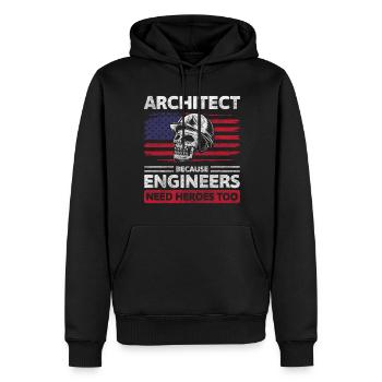 Architekt Baumeister - Männer Premium Bio Hoodie - Schwarz - Vorne - Nico (187cm)