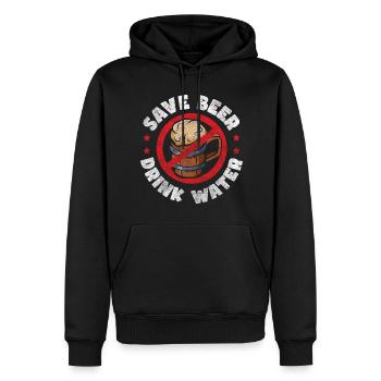Bier Alkoholiker Vernunft Motivation - Männer Premium Bio Hoodie - Schwarz - Vorne - Nico (187cm)
