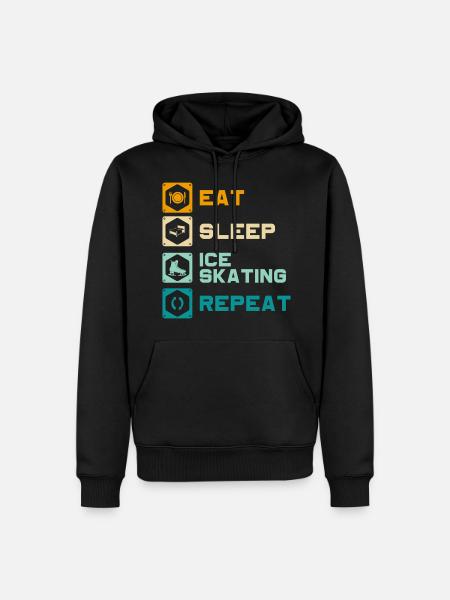 Eisläufer Winter Bahn - Männer Premium Bio Hoodie - Schwarz