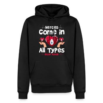 Blutspender Leben Gemeinsam - Männer Premium Bio Hoodie - Schwarz - Vorne - Nico (187cm)