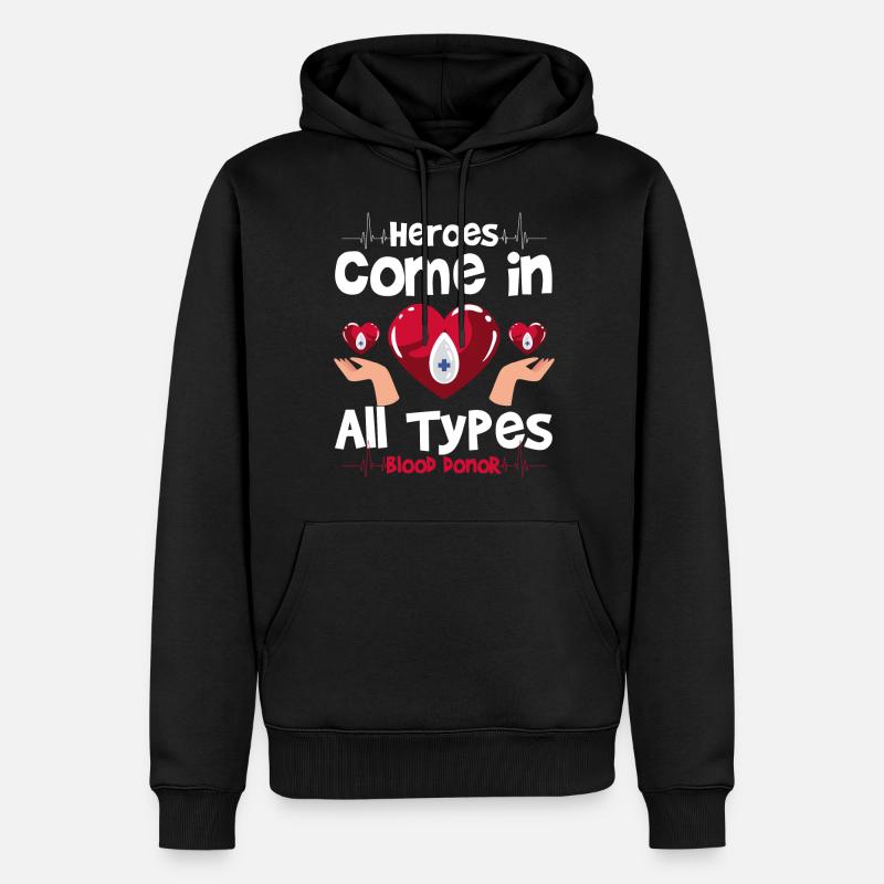 Blutspender Leben Gemeinsam - Männer Premium Bio Hoodie - Schwarz