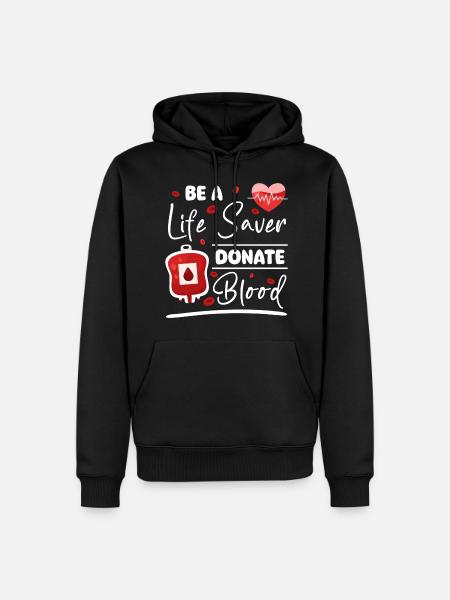 Blutspender Blut Blutgruppe - Männer Premium Bio Hoodie - Schwarz