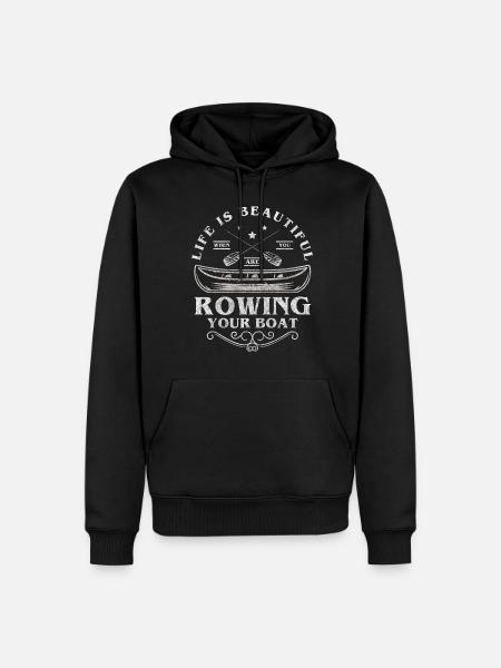 Rower, helmsman, competition, weight training - Men’s Premium Organic Hoodie - black