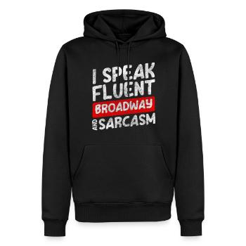 Rideau de jeu de performance théâtrale - Sweat à capuche Premium bio Homme - noir - Devant - Nico (187cm)