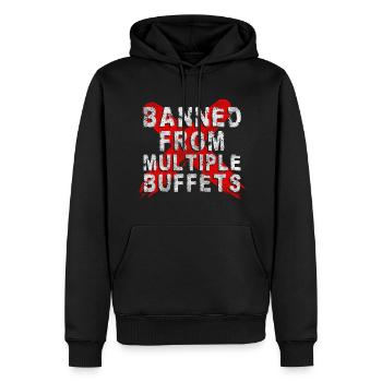 Buffet Hunger Hotel Vielesser - Männer Premium Bio Hoodie - Schwarz - Vorne - Nico (187cm)