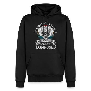 Designer Moderne Kunst - Männer Premium Bio Hoodie - Schwarz - Vorne - Nico (187cm)