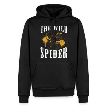Spinnennetz Natur Netz Seidenfäden - Männer Premium Bio Hoodie - Schwarz - Vorne - Nico (187cm)