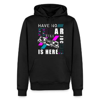DJ Electro Spaß - Männer Premium Bio Hoodie - Schwarz - Vorne - Nico (187cm)