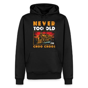 Conducteur de train Trains Passion - Sweat à capuche Premium bio Homme - noir - Devant - Nico (187cm)