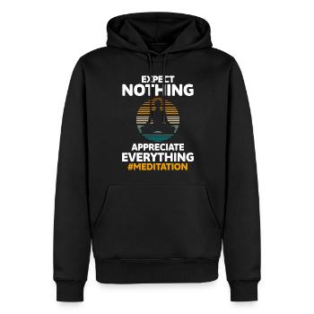 Yoga Buddhism Namaste Consciousness - Men’s Premium Organic Hoodie - black - Front - Nico (187cm)