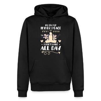 Yoga Guérison Namaste Pleine conscience - Sweat à capuche Premium bio Homme - noir - Devant - Nico (187cm)