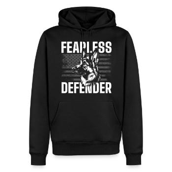 Maître Chien Allemand - Sweat à capuche Premium bio Homme - noir - Devant - Nico (187cm)