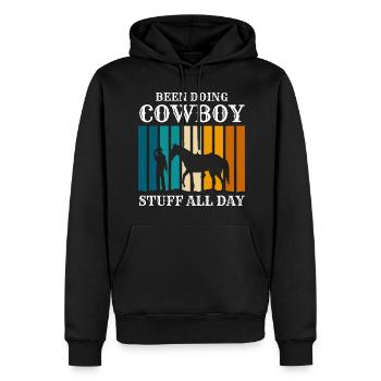 Rodéo Liberté équestre - Sweat à capuche Premium bio Homme - noir - Devant - Nico (187cm)