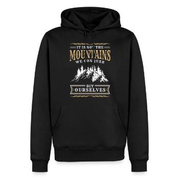 Alpinisme Sommet Hobby Aventure - Sweat à capuche Premium bio Homme - noir - Devant - Nico (187cm)