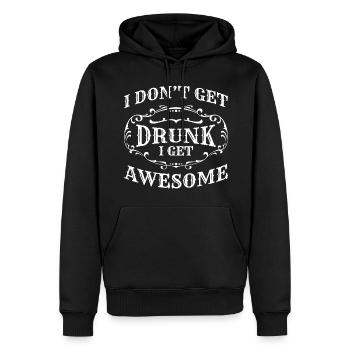 Tournée des bars Alcool Boire du sport - Sweat à capuche Premium bio Homme - noir - Devant - Nico (187cm)