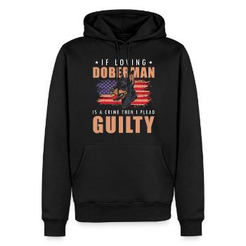 Dobermann Haustier Diensthund - Männer Premium Bio Hoodie - Schwarz - Vorne - Nico (187cm)