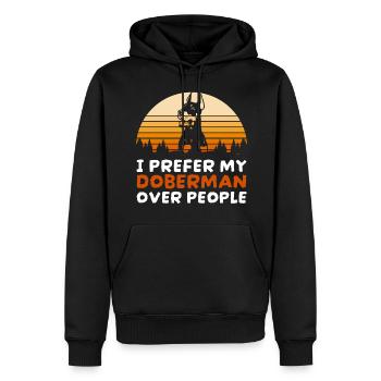 Dobermann Diensthund Hundefreund - Männer Premium Bio Hoodie - Schwarz - Vorne - Nico (187cm)