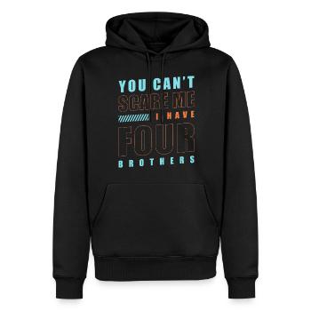 Famille Bébé Coeur - Sweat à capuche Premium bio Homme - noir - Devant - Nico (187cm)