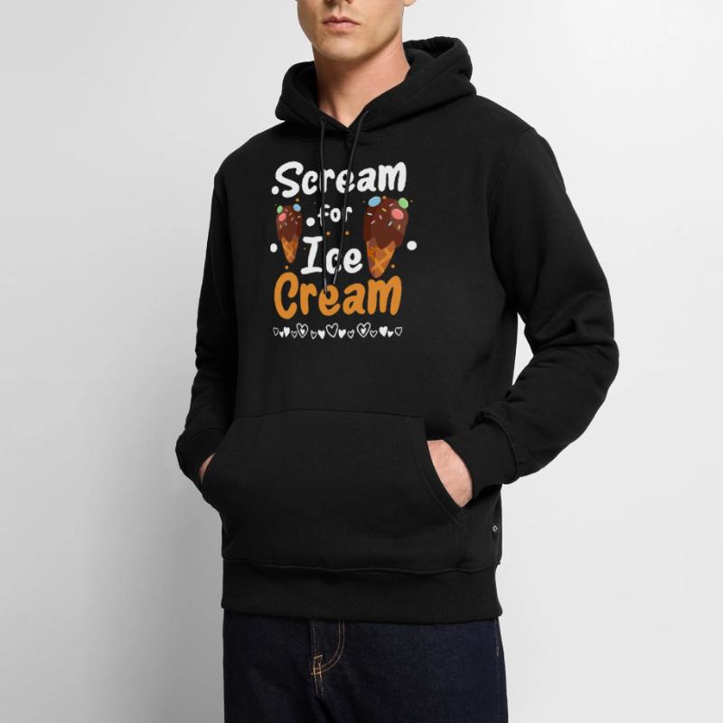 Eiscreme Eisdiele Softeis Männer Premium Bio Hoodie
