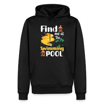 Plongée d’été en piscine - Sweat à capuche Premium bio Homme - noir - Devant - Nico (187cm)