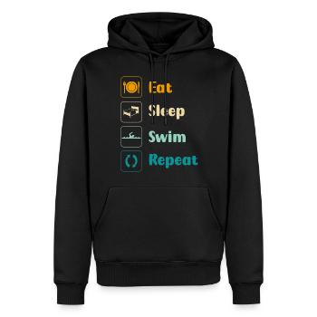 Amis du refroidissement de l’eau de piscine - Sweat à capuche Premium bio Homme - noir - Devant - Nico (187cm)