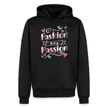 Shopping Modisch Modequeen Trendsetter - Männer Premium Bio Hoodie - Schwarz - Vorne - Nico (187cm)