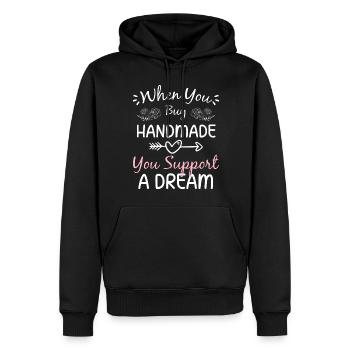 Shopping Style Modenschau - Männer Premium Bio Hoodie - Schwarz - Vorne - Nico (187cm)
