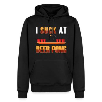 Beerpong Pong - Männer Premium Bio Hoodie - Schwarz - Vorne - Nico (187cm)