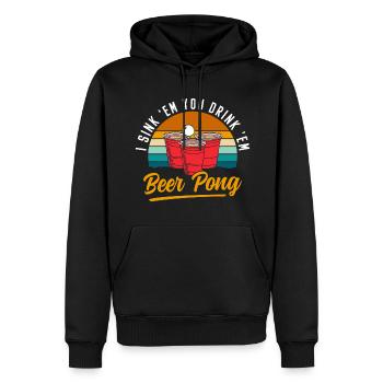 Beer Pong Drinking Drinking Drinking Game Drunkard - Men’s Premium Organic Hoodie - black - Front - Nico (187cm)