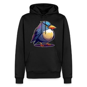 Kleiner grimmiger dicker Vogel - Männer Premium Bio Hoodie - Schwarz - Vorne - Nico (187cm)