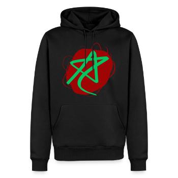 Maroc - Sweat à capuche Premium bio Homme - noir - Devant - Nico (187cm)