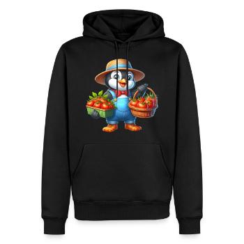Pingouin du jardinier Fier assistant à 🐧🌱 la récolte - Sweat à capuche Premium bio Homme - noir - Devant - Nico (187cm)