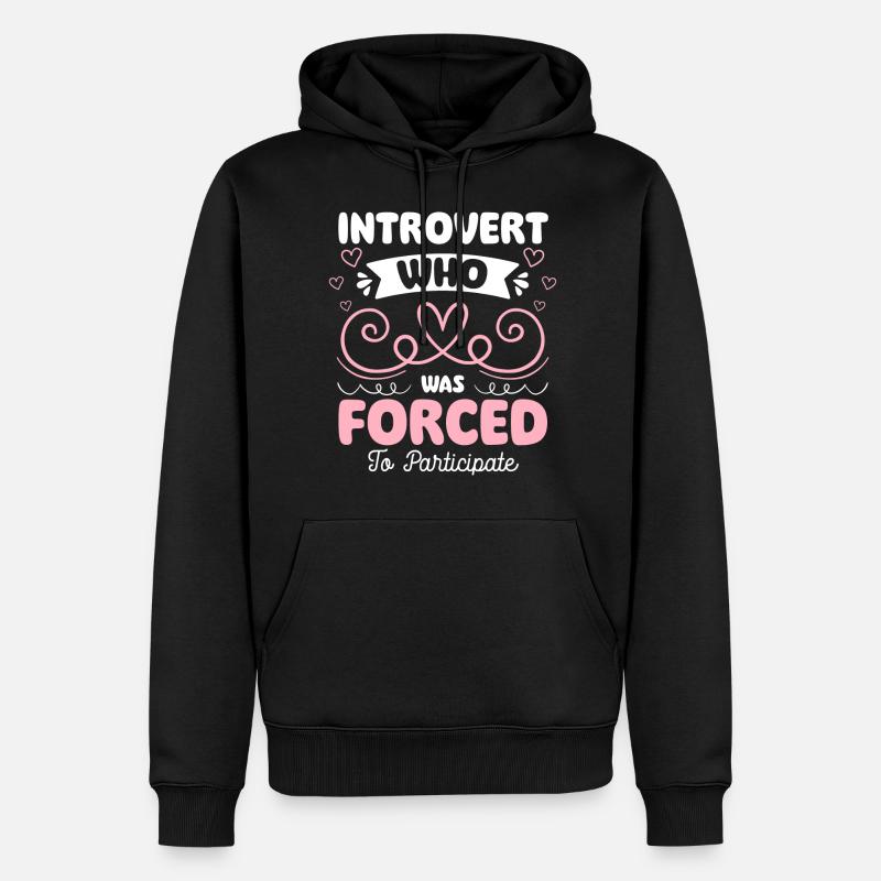 Timide Nerd Timidité Antisocial - Sweat à capuche Premium bio Homme - noir