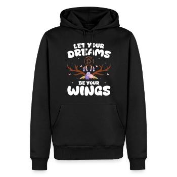 Capteur de rêves Motivation mystique - Sweat à capuche Premium bio Homme - noir - Devant - Nico (187cm)