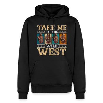 Western Liberty Rodeo Texas - Sweat à capuche Premium bio Homme - noir - Devant - Nico (187cm)