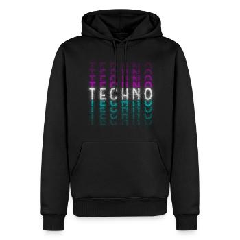 Techno Festival Dubstep Jumpstyle - Sweat à capuche Premium bio Homme - noir - Devant - Nico (187cm)