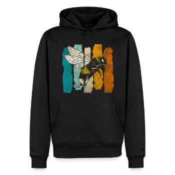 Honig Wabe Weltenretter Bienchen - Männer Premium Bio Hoodie - Schwarz - Vorne - Nico (187cm)