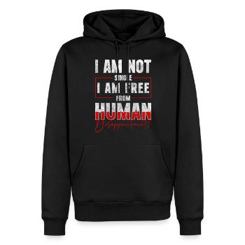 Relation célibataire humain - Sweat à capuche Premium bio Homme - noir - Devant - Nico (187cm)