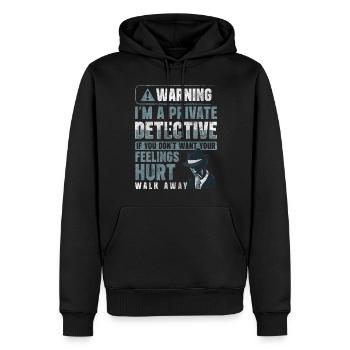 Détective privé Inspecteur d’indices - Sweat à capuche Premium bio Homme - noir - Devant - Nico (187cm)