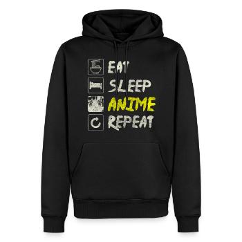 Manga Asia Senpai Sweet - Men’s Premium Organic Hoodie - black - Front - Nico (187cm)
