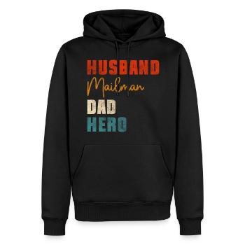 Post Pakete Dienstleistung - Männer Premium Bio Hoodie - Schwarz - Vorne - Nico (187cm)
