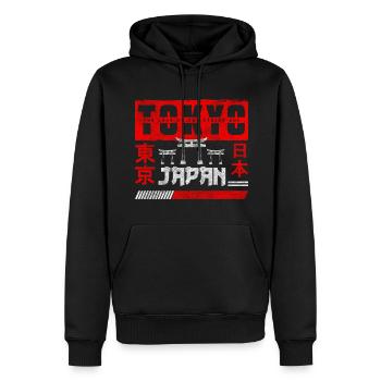 Japon Manga Tokyo - Sweat à capuche Premium bio Homme - noir - Devant - Nico (187cm)