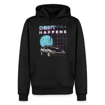 Speedster mécanicien de voiture de sport à la dérive - Sweat à capuche Premium bio Homme - noir - Devant - Nico (187cm)