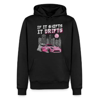 Course mécanique de voitures de sport à la dérive - Sweat à capuche Premium bio Homme - noir - Devant - Nico (187cm)
