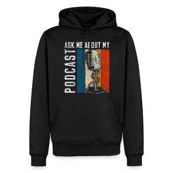 Moderator Musik Welle Kanal - Männer Premium Bio Hoodie - Schwarz - Vorne - Nico (187cm)