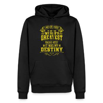 Moderator Radioshow Beruf Retro - Männer Premium Bio Hoodie - Schwarz - Vorne - Nico (187cm)