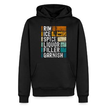 Cocktail Boissons Boisson Boisson - Sweat à capuche Premium bio Homme - noir - Devant - Nico (187cm)